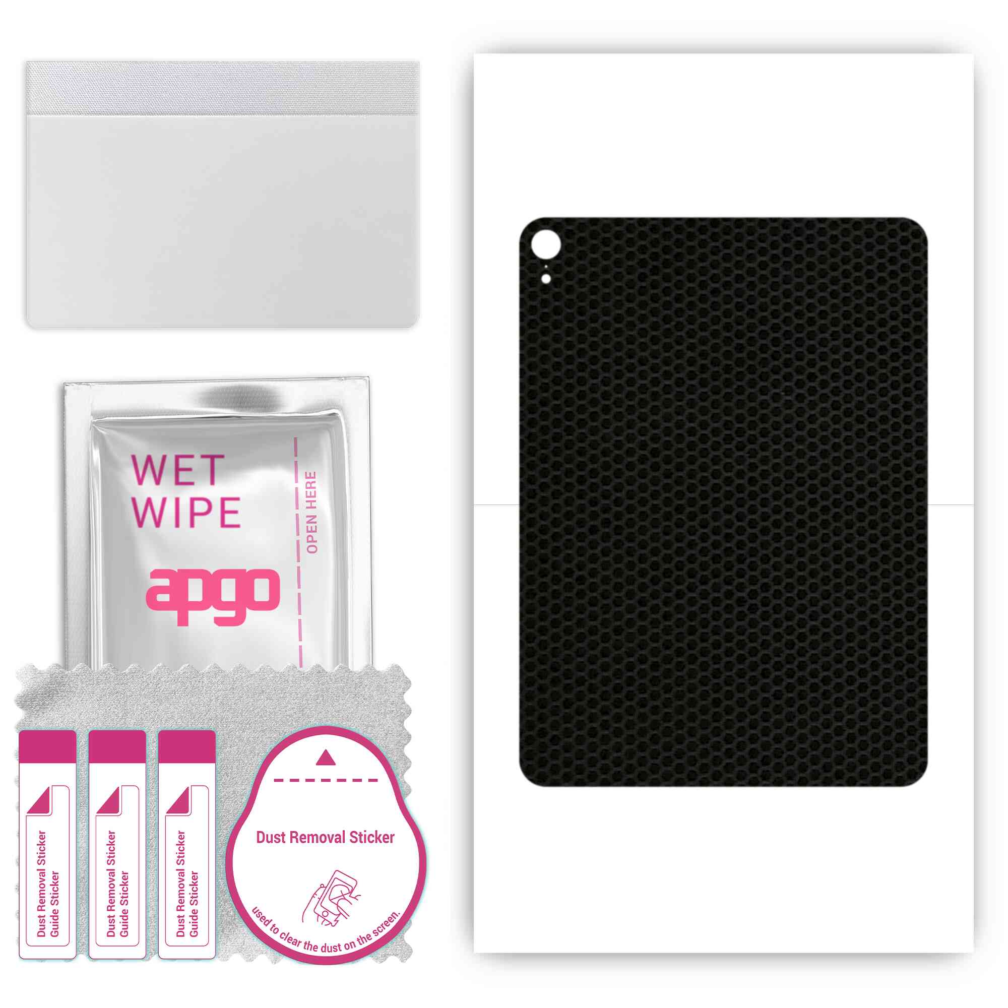 

apgo skin sticker film foil vinyl for the BACK compatible with Apple iPad Pro 11 (2018), scratch-resistant, easy to install - Matrix