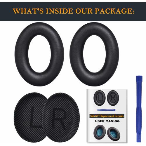 SoloWIT Replacement Ear Pads and Cushions for Bose QuietComfort 35 & 35ii (QC35 & QC35ii) Headphones, Sound-Isolating Soft Leather and High-Density Fo