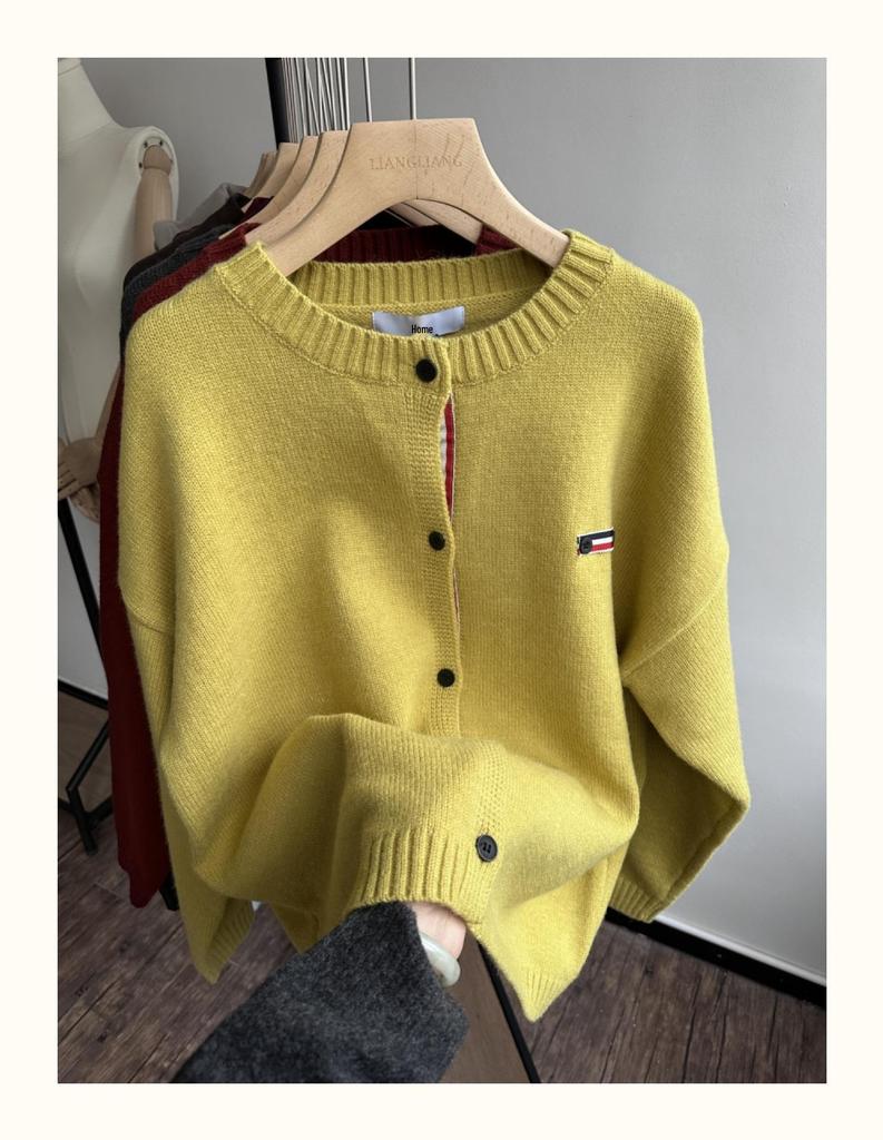 Xiao Wang's Winter Korean-Style Loose Plus Size Casual Knitted Cardigan Sweater