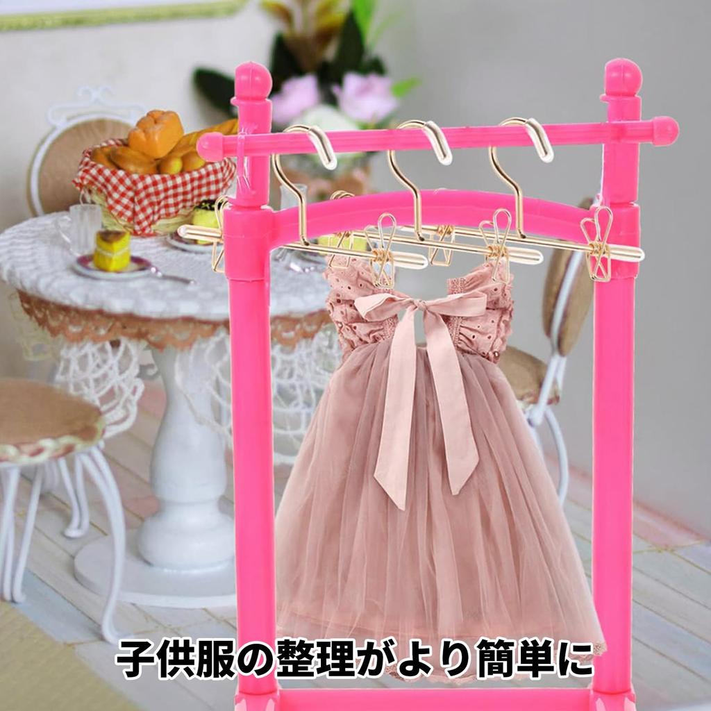 PAVIKE Doll Hangers (5-Pack) Mini Doll Clothes Hangers, Mini Doll Clothes Rack, Doll Storage Hanger, Doll Furniture Accessories for Dollhouse