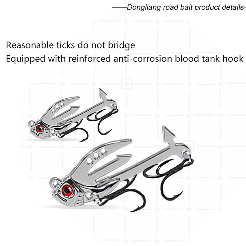 Metal Vib Fishing Lure 2-In-1 Fake Angling Baits Long Throwing Realistic 3D Eyes Fishing Baits For Catfish Bass Trout Vib Tackle