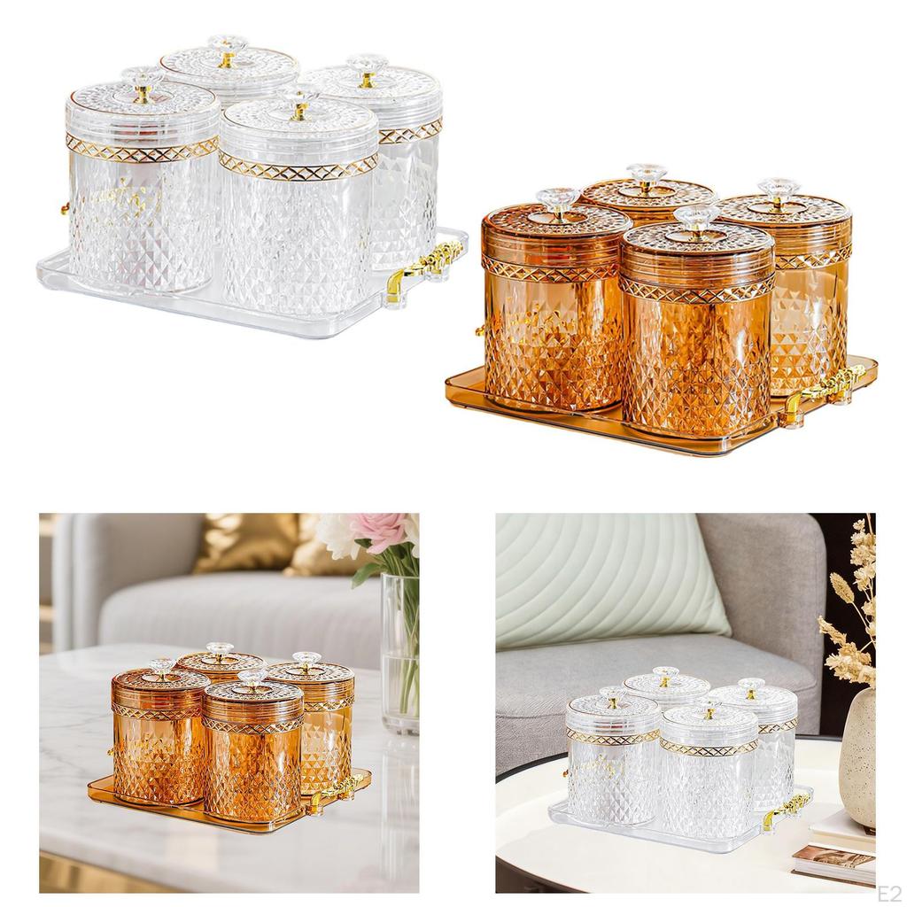 Food Storage Container Gadget Drawer Airtight Lid Tin Rack with Tray