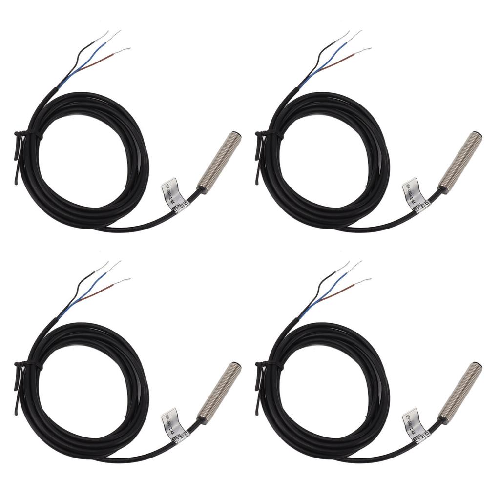 4 Set Proximity Sensor Switch 8mm Flat Head Metal Case NPN DC 3 Wire Normally Closed Proximity