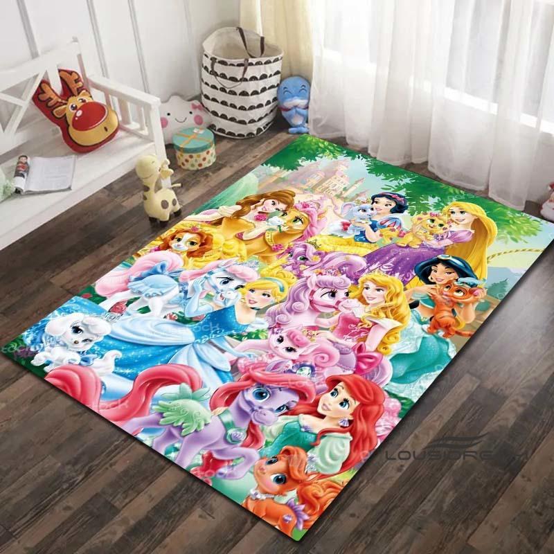 

Cartoon Princess Pattern Rug - Room Decor, featuring Ariel and The Little Mermaid designs, machine washable and soft, perfect fo 60x90cm