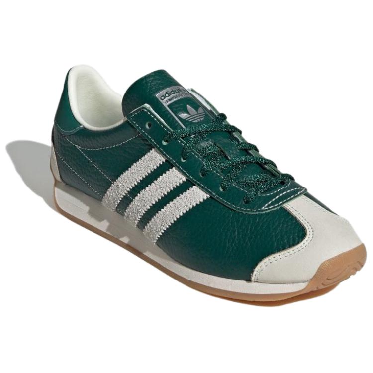 Adidas Originals Country Og Comfortable Retro Slip Resistant Durable Low Top Skate Shoes Women sneaker Green White IE3939