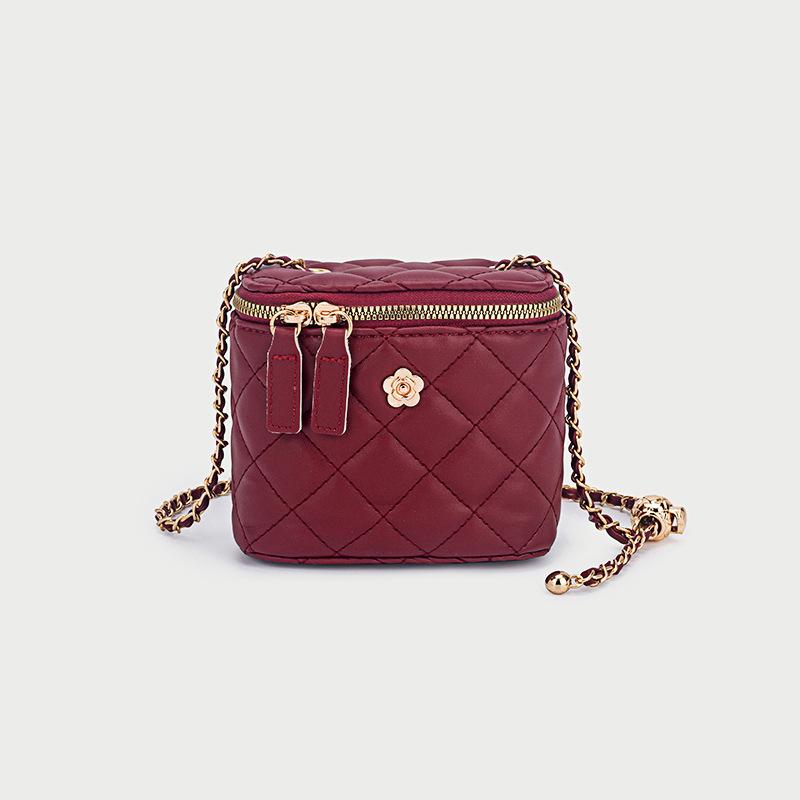 2025 Fashion New Secret Garden Camellia Quilted Chain Box Small Bag Women Mini Shoulder Crossbody Bag