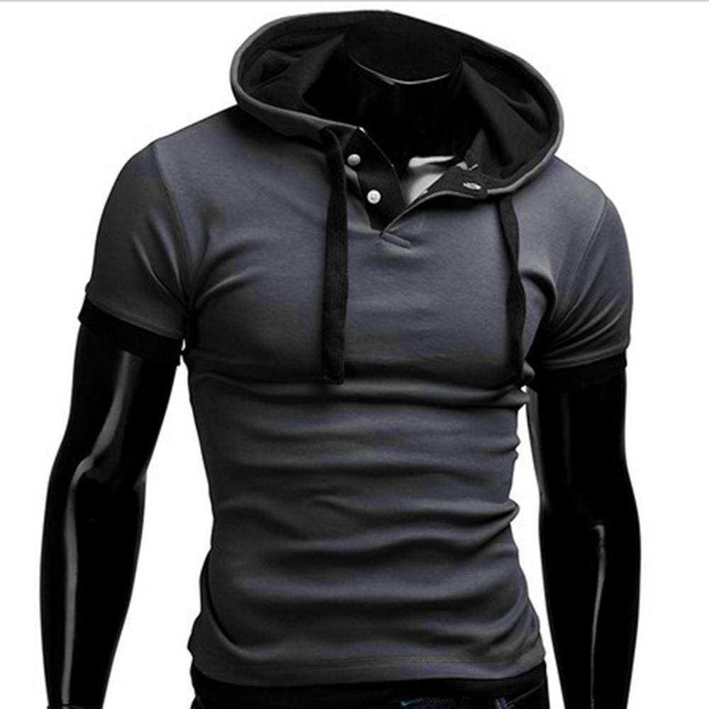 

Мужской летний пуловер с капюшоном, мужская футболка с короткими рукавами xxxxl темно-серого