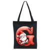 English letters A-Z Christmas number print student casual canvas tote bag