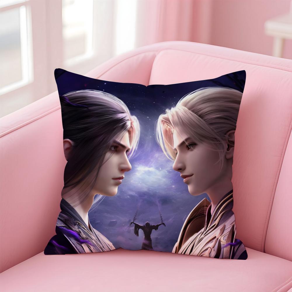 Cultivation Anime B-Battle Through The Heavens Cushion Cover Linen Pillowcase Cover Soft Decor For Sofa Home Room