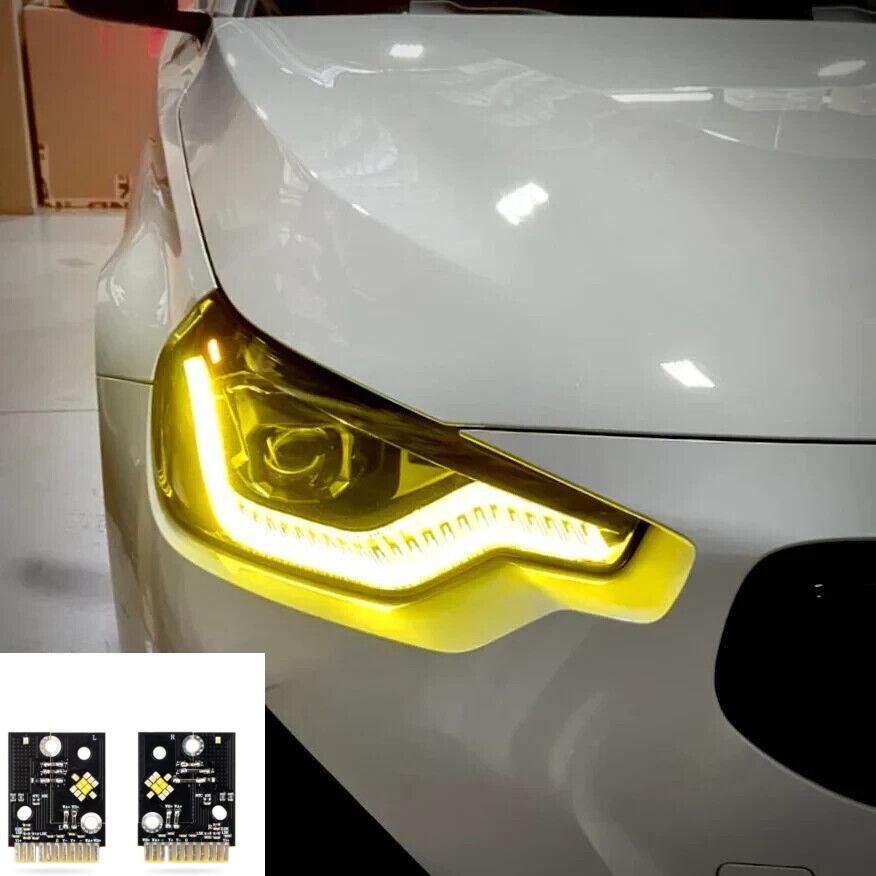 Car DRL Lemon Yellow Red For 2022 2023 BMW 2 series M2 LCI G42 G87 M240i CSL LED Blue Daytime Running Light Turn Signal Module