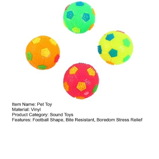 LED Light-up Football Dog Toy Bite Resistant Squeaky Spiky Bouncy Ball Interactive Toy Small Medium Large Dogs Teething Cleaning Chew Toy