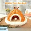 King Size Cat Cage, Winter Cat Nest, Closed, All-season Pumpkin-colored Pet Cat Villa, Thickened and Removable.
