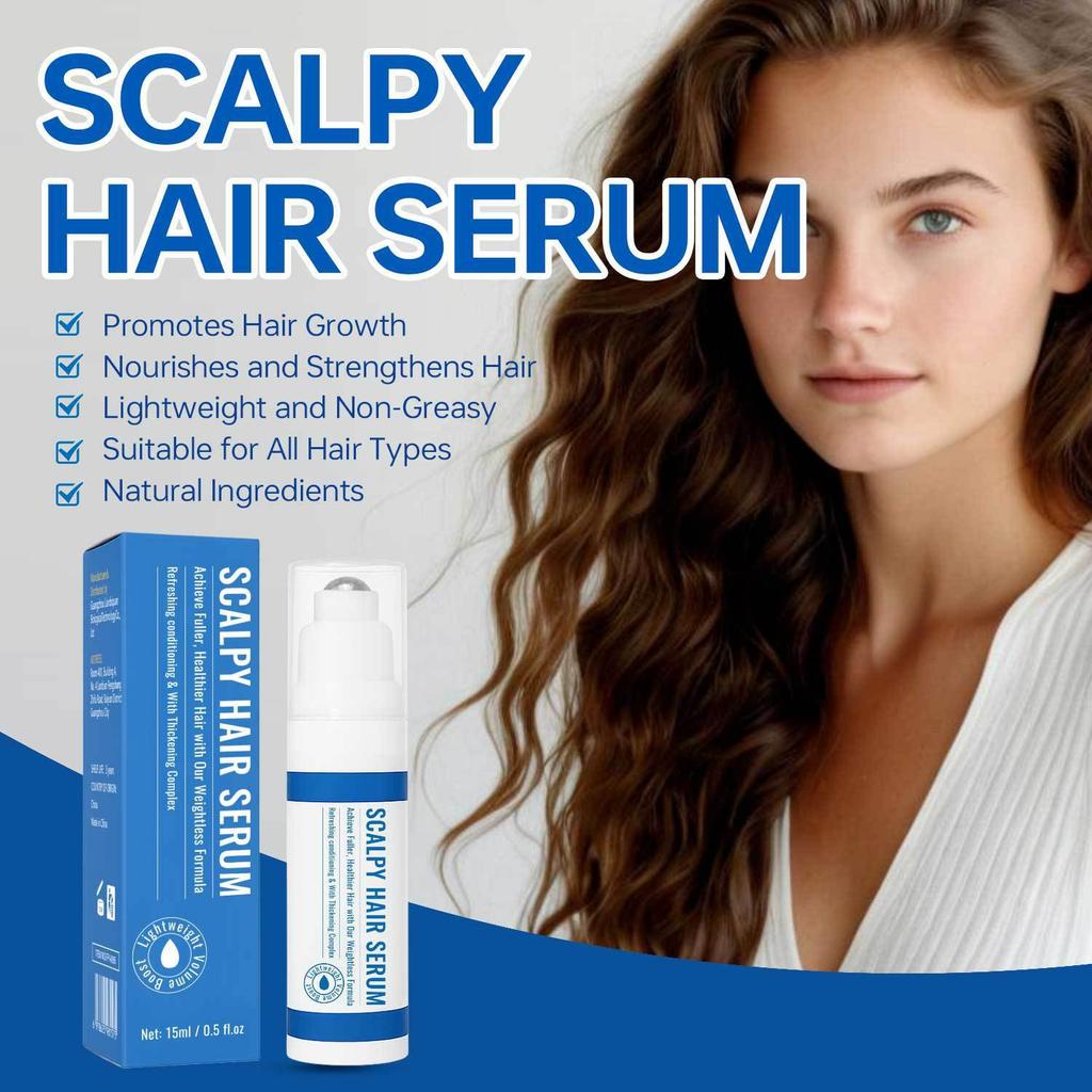 Scalpy Hair Serum 15g Neutral Packaging Scalp Nourishing Treatment Strengthens Hair Roots Anti-Hair Loss Portable