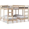 VidaXL Triple Bunk Bed 160x200/80x160 Cm Solid Pine Wood, Triple Bunk Bed Frame, Bedroom Furniture, Frame of 3308580