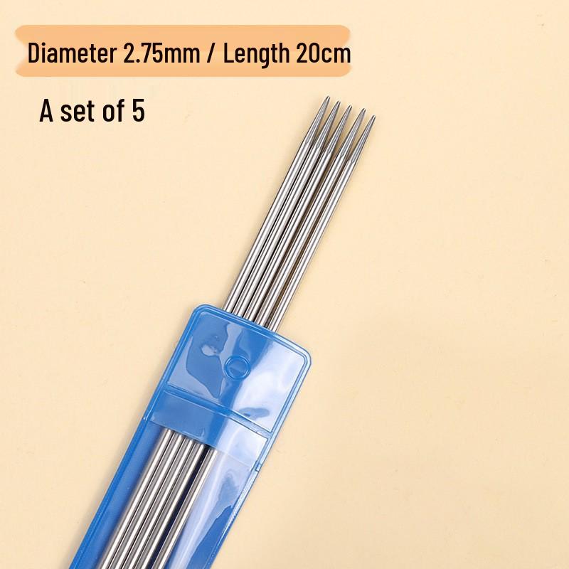 Complete Stainless Steel Knitting Needle Set: Circular, Straight Needles & Yarn Markers for Scarf & Sweater Crafting