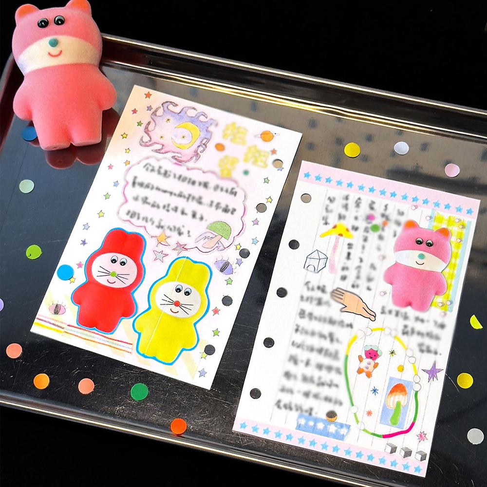Wishing Star Memo Japanese Hand drawn Basic Ins Handheld Account Collage Material Non Sticky, M5 Inner Page No Punching