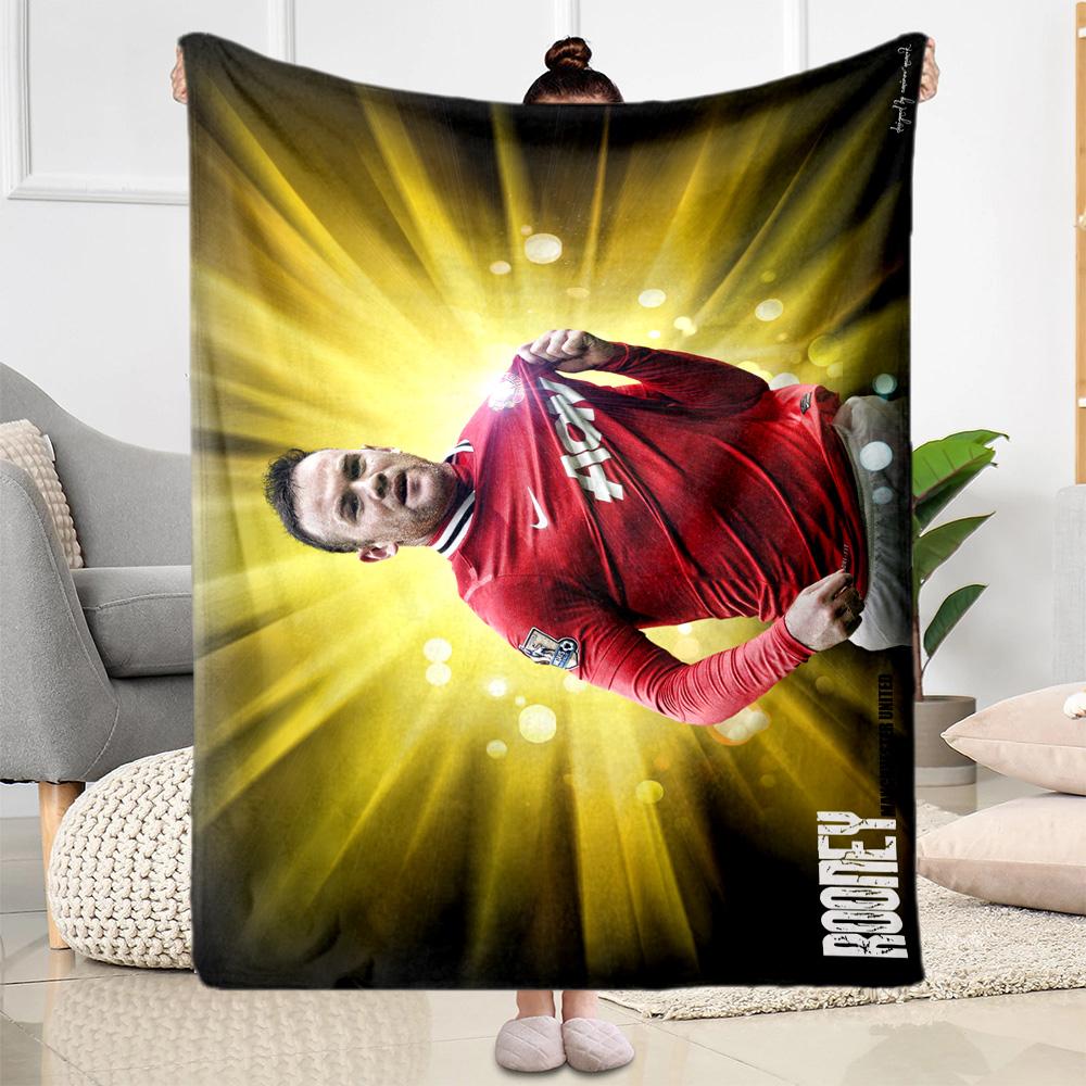 Soccer Player Action Blanket Comfortable Great for Bedding Office Chair Four Seasons Multipurpose Modern Unique Gift for Family and Friends Camping