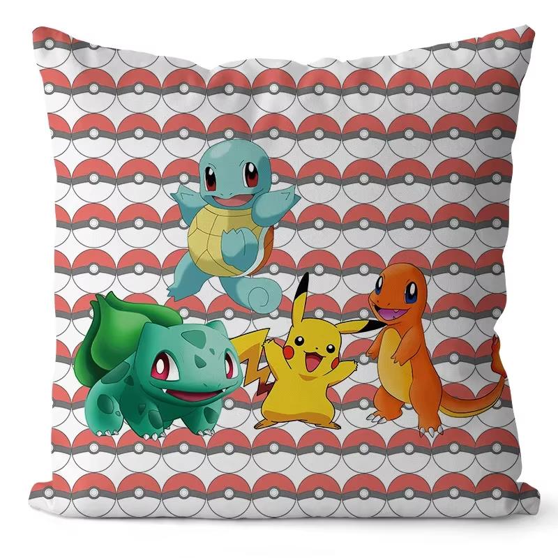 Pokemon Pikachu Cartoon Anime Pillow Covers Decorative Home Doublesided Print Square Pillow Bedroom Room Decoration Pillowcase
