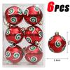 6Pcs Christmas Ball Ornaments With Painted Xmas Tree Hanging Pendant New Year Gifts For 2025 Christmas Navidad Party Decoration