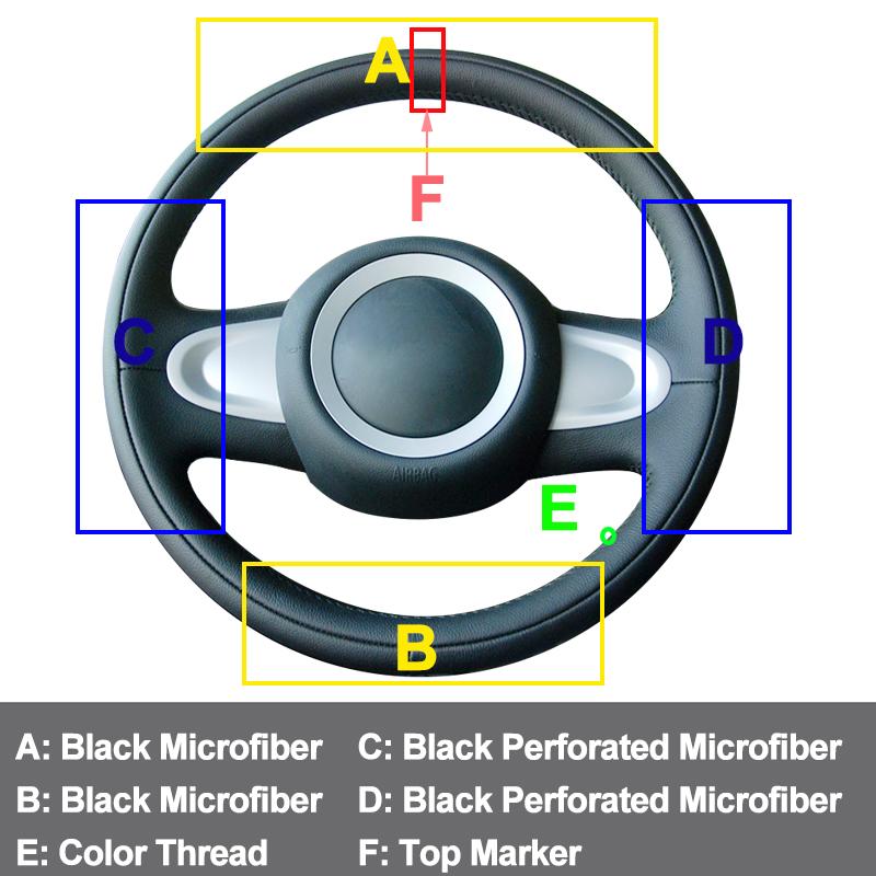 Hand Stitching Auto Car Steering Wheel Cover Wrap For BMW Mini Clubman 2010-2014 Slip-resistant Breathable Interior Accessories