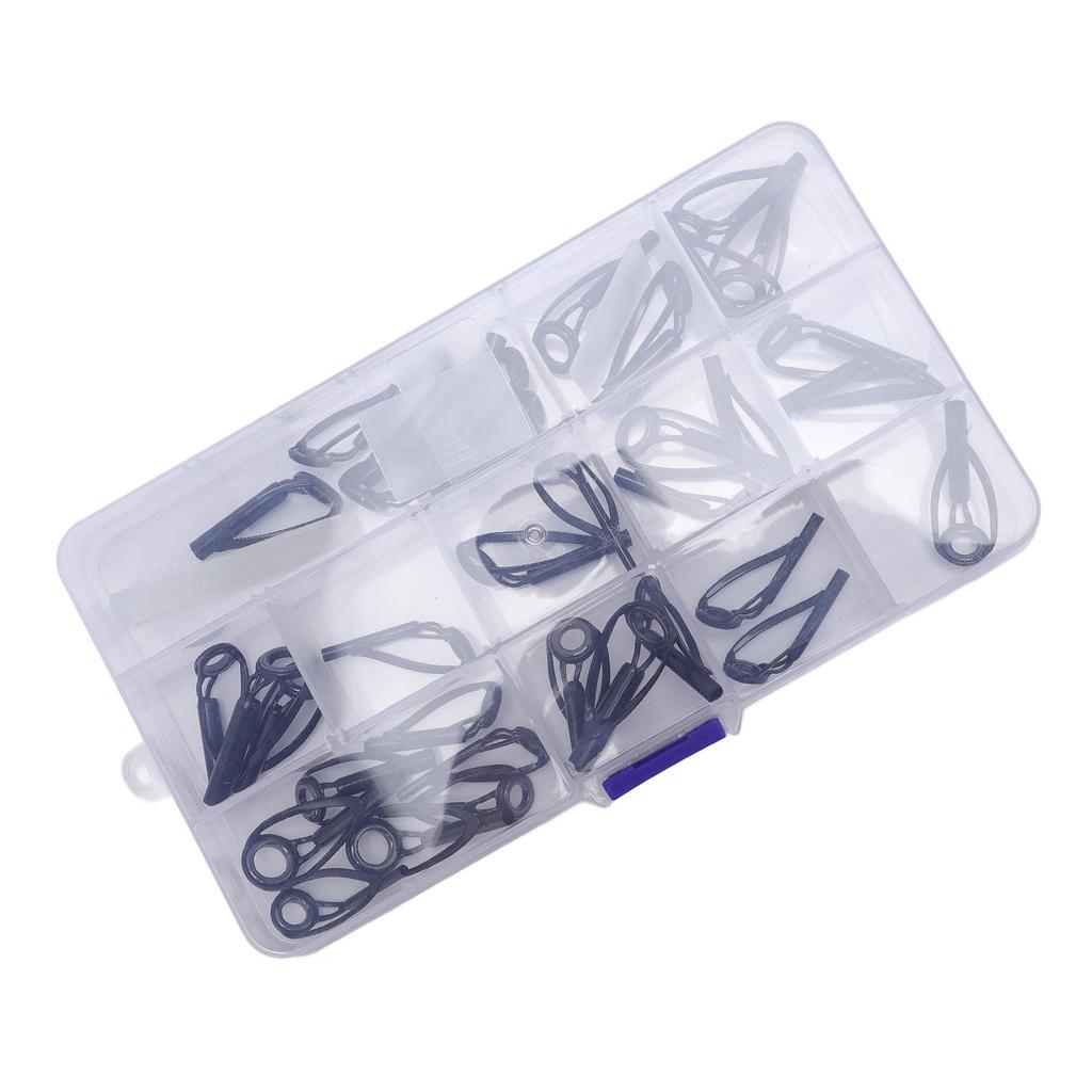 36pcs Fishing Rod Tip Repair Kit Ceramic Rings Stainless Steel Guide Eye Guide Tips Fishing Gear Acc