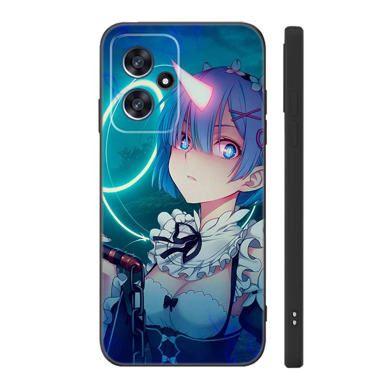 Anime Cute REM Black Silicone Phone Case For Xiaomi POCO X3 X4 NFC F3 F4 GT F5 M3 M4 M6 X5 X6 Pro 5G C55 C65 M5