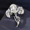 Enamel Purple Orchid Flower Brooches Rhinestone Elegant Plants Brooch For Women'S Clothes Backpack Pins Jewelry Accessory Gift