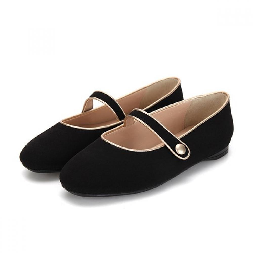 BARBARA Color Block Fabric Mary Jane Flat Bbf101bk
