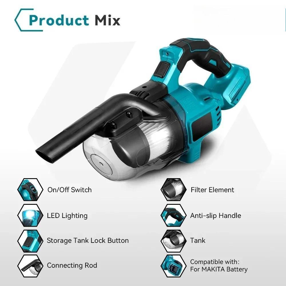 Cordless Handheld Electric Vacuum Cleaner 1000W Powerful Dust Blower Rechargeable Household Indoor Cleaning Power Tools