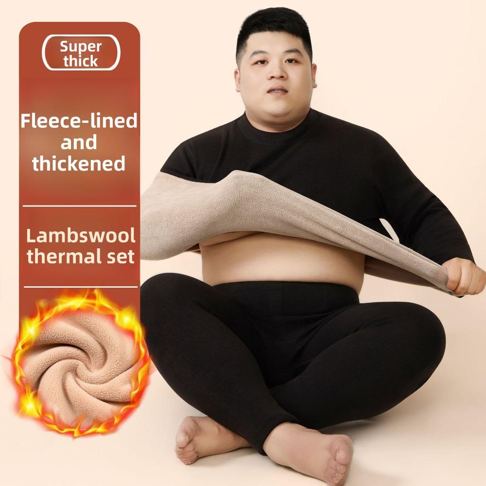 Couple Sherpa Fleece Thermal Underwear Set Plus Size Warm Cold Resistant Winter