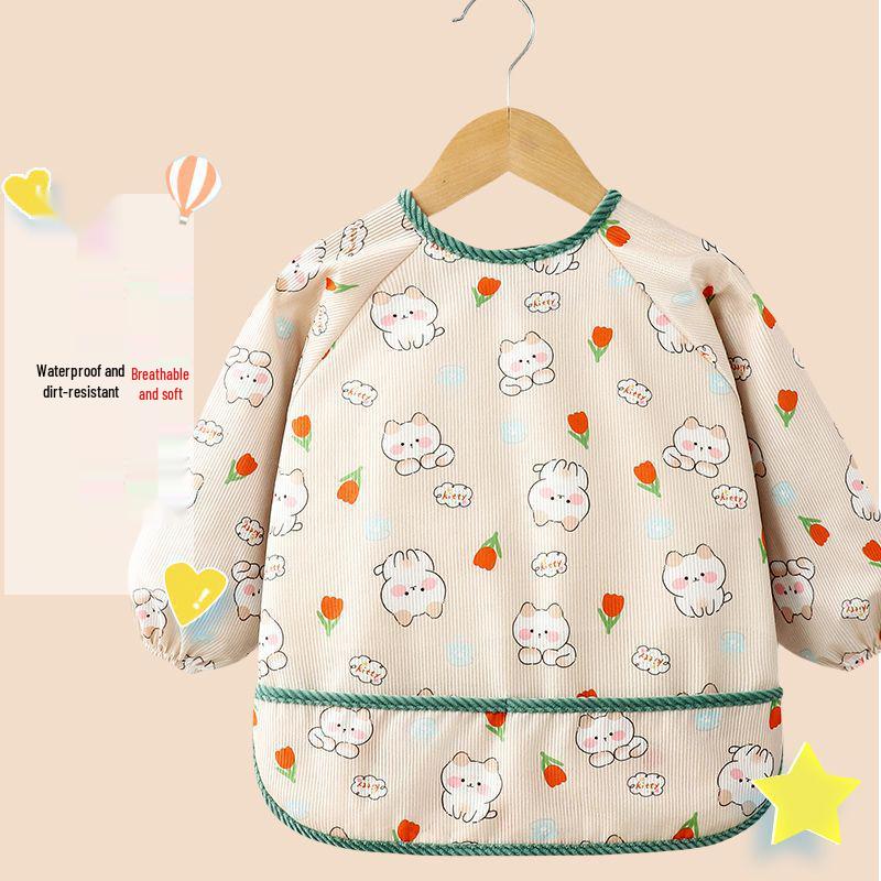 Baby-Lätzchen: Herbst/Winter Langarm Schürze für Jungen & Mädchen - Fleckenabweisender Kindergarten Overall