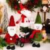 Weihnachtsthema Hüpfende Federbasis Schneemann Weihnachtsmann Ornament Für Feiertagstischplatte Regal Dekoration Set