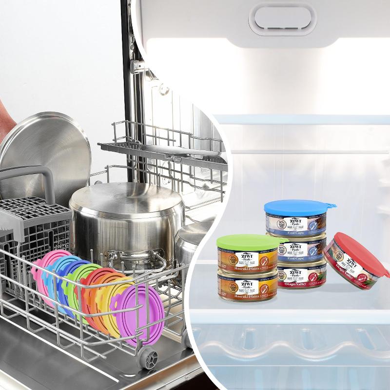 Silicone Canned Lid Sealed Spoon Feeders Food Can Lid For Puppy Dog Cat Storage Top Cap Reusable Cover Lid Pet Daily Supplies