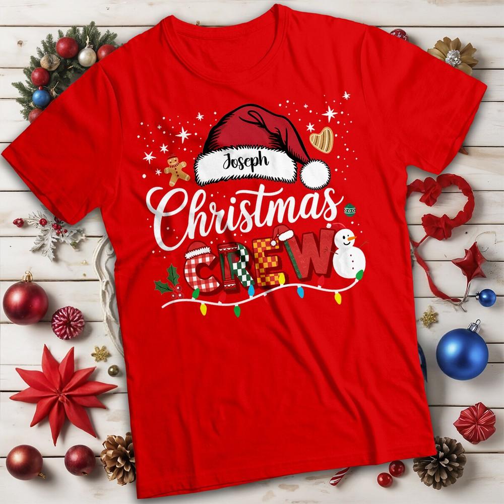 Personalised Gingerbread Unisexs and Unisexs Christmas Crew TShirt Tee MC S