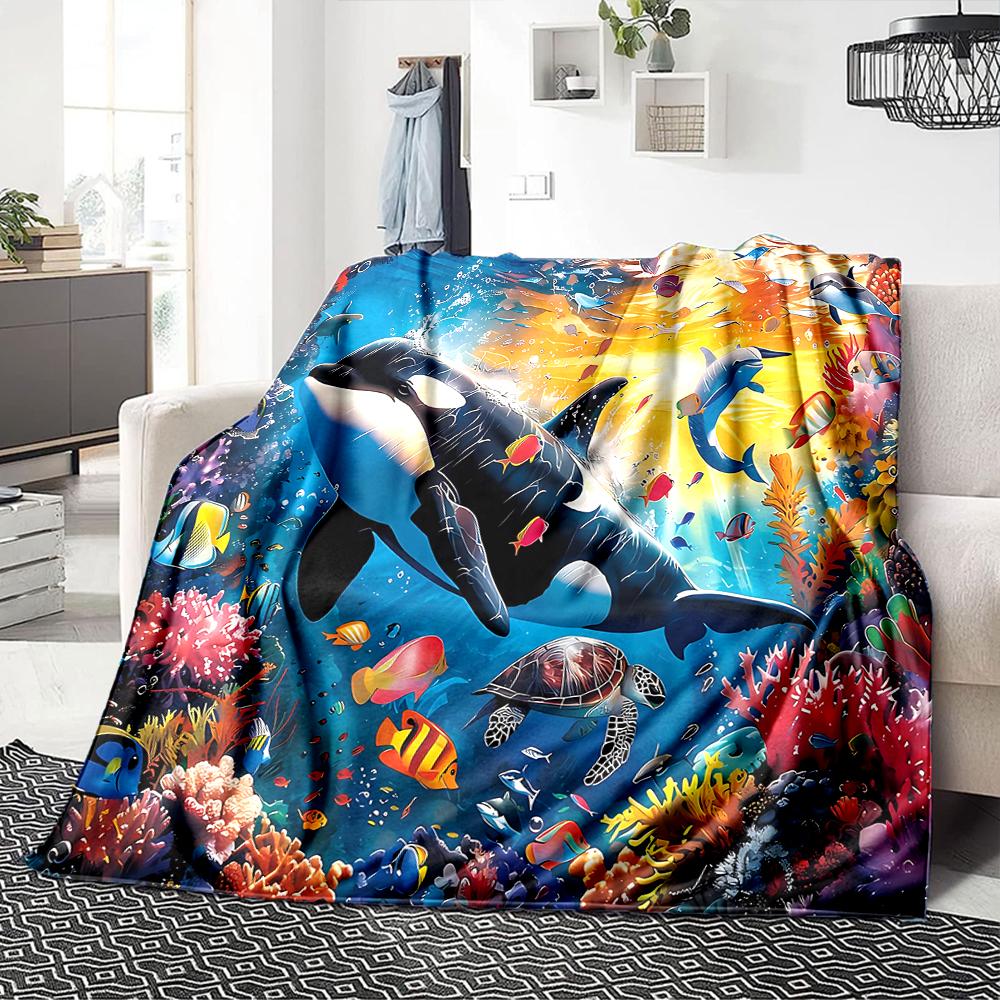 Ocean Life Adventure Blanket Soft Throw Blanket For Home Bedroom Bed Sofa Travel Office Solid Christmas Blanket