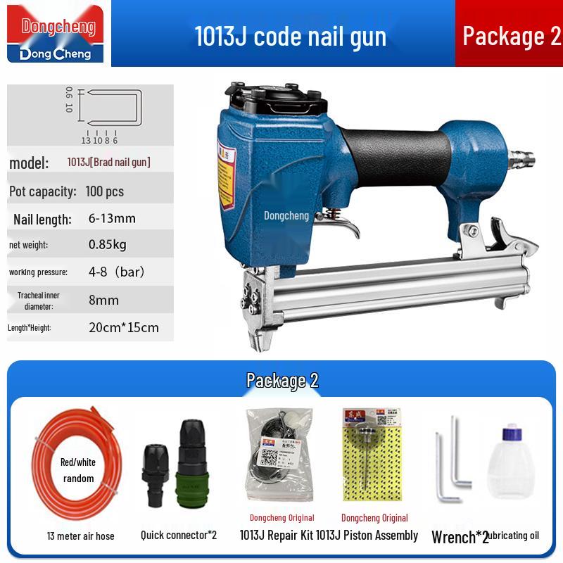 Dongcheng Pneumatic Nail Gun - F30 Woodworking Mosquito, Steel, and T50 Strip Nailer Stapler