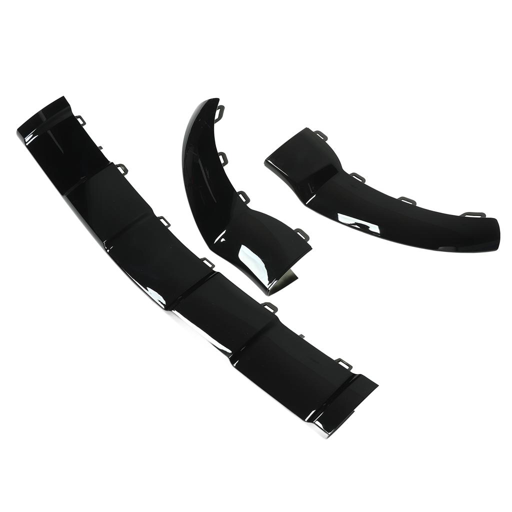3 BUC Negru Lucios Ornament Inferior Bară Față de Înlocuire Pentru Mercedes‑Benz GLE‑Class C292 Coupe Linie AMG Facelift 2016‑2019