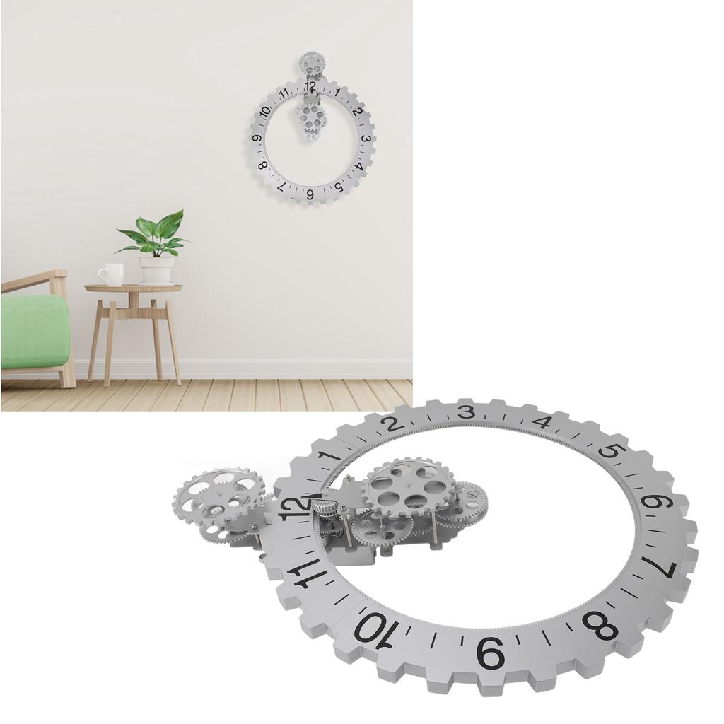 3D Bewegliche Gr Uhr Retro Große Hängende Gr Uhr Mechanisches Stundenrad Wandkunst Dekorationsuhr