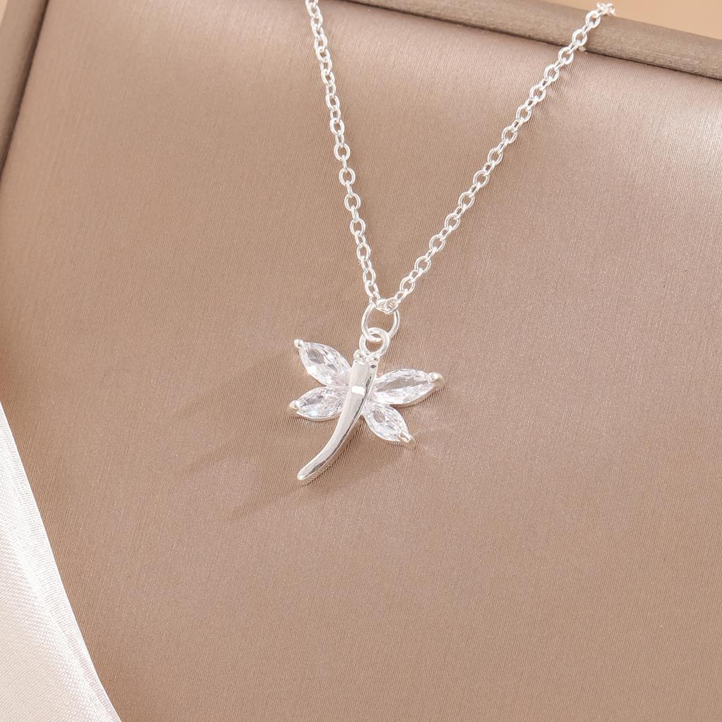New Fashion Crystal Dragonfly 925 Sterling Silver Exquisite Creative Pendant Necklaces XL285