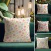 Floral Pattern Cute Cushion Cover Natural Linen Pillow Case DoubleSided Print Decorative Sofa Pillowcase Home Decor Gift