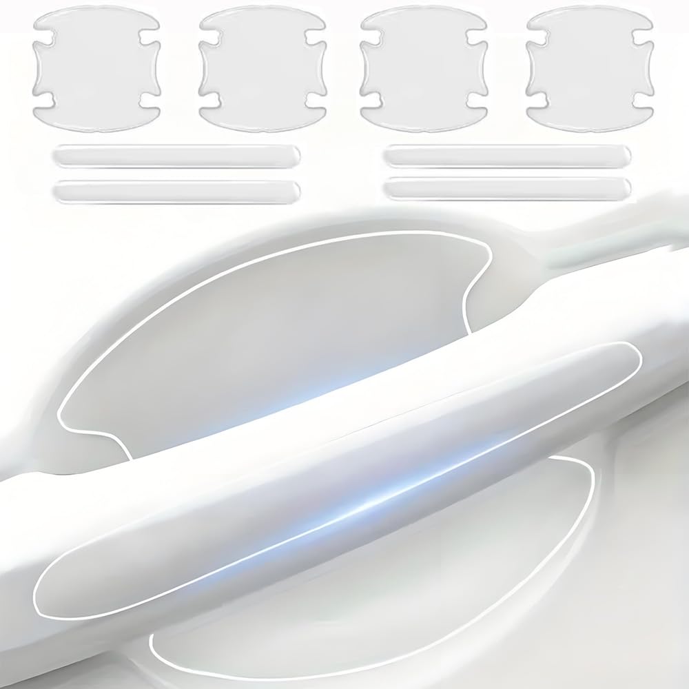 YJRUNFU Door Handle Protector, Car Door Guard, Set of 8, Transparent, Scratch Resistant, Waterproof,