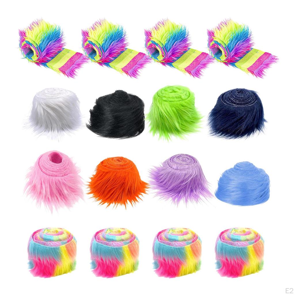 4 Pieces Shaggy Faux Strips Decorative Multifunctional Premium Warm 1.5M Craft Soft for Santa Claus