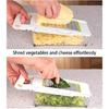 Cheese Grater with Container,5 In 1 Mandoline Slicer for Kitchen,Multi Purpose Vegetable Slicer, Easy to Clean Vegetable Chopper,Cheese