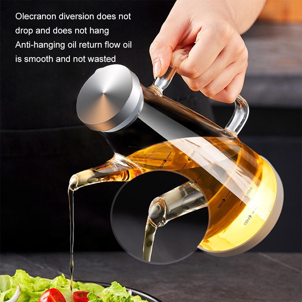 Heat-resistant Capacity Syrup With Steel Lid And Cap Oil Bottle Glass Easy-to-Clean Olive Oil Bottle Cooking Bottle