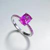 Anello in Argento Sterling S925 con Moissanite Rosa - 6x8mm, Semplice & Versatile, Stile Europeo & Americano da Donna