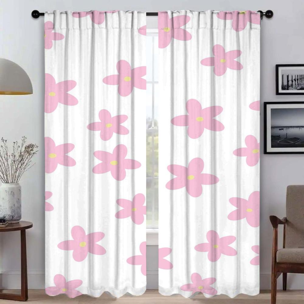 Blackout Curtains 2 Pieces a Lot of Flowers Home Interior Curtains for Living Room Curtain Halloween Decoration Blinds Shades