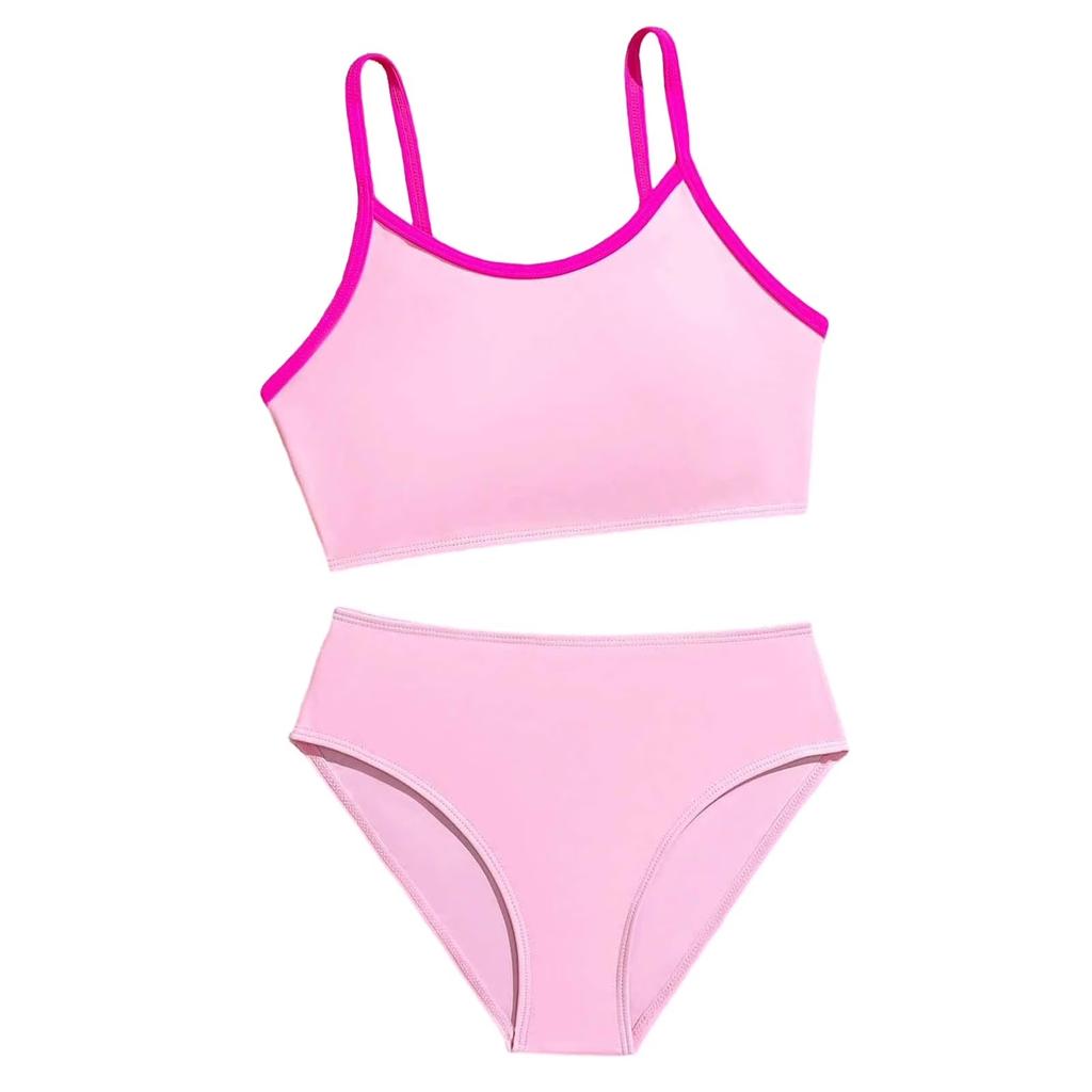 Girls Color Bikini Set Two Piece Swimsuits for Kids Summer Beach Vacation