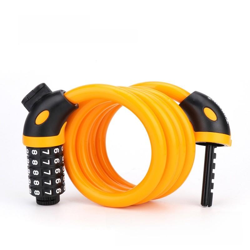 Bicycle Lock Five Digit Combo Steel Wire Lock With Keyless Security For Mountain Bike And City Cruiser