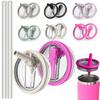 40oz Flip Straw Leak Proof Lid for 2.0 Tumbler Lid Replacement for Stanley Cup Accessories Straw Cover Cleaning Brush with Straw