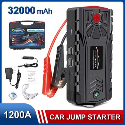 Car Starter 32000mAh Power Bank 1200A Car Emergency Booster 12V Car Battery Charger Jump Starter